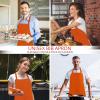 imageUtopia Kitchen 2 Pack Bib Apron Adjustable with 2 Pockets Water and Oil Resistant Cooking Kitchen Chef Apron for Women MenOrange
