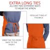 imageUtopia Kitchen 2 Pack Bib Apron Adjustable with 2 Pockets Water and Oil Resistant Cooking Kitchen Chef Apron for Women MenOrange