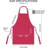 imageUtopia Kitchen 2 Pack Bib Apron Adjustable with 2 Pockets Water and Oil Resistant Cooking Kitchen Chef Apron for Women MenPink