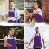 imageUtopia Kitchen 2 Pack Bib Apron Adjustable with 2 Pockets Water and Oil Resistant Cooking Kitchen Chef Apron for Women MenPurple