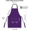 imageUtopia Kitchen 2 Pack Bib Apron Adjustable with 2 Pockets Water and Oil Resistant Cooking Kitchen Chef Apron for Women MenPurple
