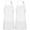imageUtopia Kitchen 2 Pack Bib Apron Adjustable with 2 Pockets Water and Oil Resistant Cooking Kitchen Chef Apron for Women MenWhite