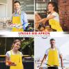 imageUtopia Kitchen 2 Pack Bib Apron Adjustable with 2 Pockets Water and Oil Resistant Cooking Kitchen Chef Apron for Women MenYellow