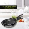 imageUtopia Kitchen NonStick Frying Pan Set with Induction Bottom 3Piece Nonstick Cookware Set Including 8 95 and 11 Inch Frying Pans Nonstick with Bakelite Handle PFOA Free Dishwasher Safe GreyGreyBlack