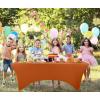 imageUtopia Kitchen Spandex Tablecloth 1 Pack 6FT White 200 GSM Tight Fitted Washable and Wrinkle Resistant Stretch Rectangular Patio Table Cover for Event Wedding ampamp Banquet 72Lx30Wx30H InchOrange