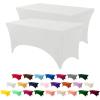 imageUtopia Kitchen Spandex Tablecloth 1 Pack 6FT White 200 GSM Tight Fitted Washable and Wrinkle Resistant Stretch Rectangular Patio Table Cover for Event Wedding ampamp Banquet 72Lx30Wx30H InchWhite