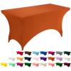 imageUtopia Kitchen Spandex Tablecloth 1 Pack 6FT White 200 GSM Tight Fitted Washable and Wrinkle Resistant Stretch Rectangular Patio Table Cover for Event Wedding ampamp Banquet 72Lx30Wx30H InchOrange