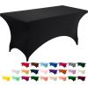 imageUtopia Kitchen Spandex Tablecloth 1 Pack 6FT White 200 GSM Tight Fitted Washable and Wrinkle Resistant Stretch Rectangular Patio Table Cover for Event Wedding ampamp Banquet 72Lx30Wx30H InchBlack