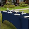 imageUtopia Kitchen Spandex Tablecloth 1 Pack 6FT White 200 GSM Tight Fitted Washable and Wrinkle Resistant Stretch Rectangular Patio Table Cover for Event Wedding ampamp Banquet 72Lx30Wx30H InchNavy Blue