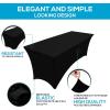 imageUtopia Kitchen Spandex Tablecloth 1 Pack 6FT White 200 GSM Tight Fitted Washable and Wrinkle Resistant Stretch Rectangular Patio Table Cover for Event Wedding ampamp Banquet 72Lx30Wx30H InchBlack