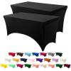 imageUtopia Kitchen Spandex Tablecloth 1 Pack 6FT White 200 GSM Tight Fitted Washable and Wrinkle Resistant Stretch Rectangular Patio Table Cover for Event Wedding ampamp Banquet 72Lx30Wx30H InchBlack