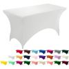 imageUtopia Kitchen Spandex Tablecloth 1 Pack 6FT White 200 GSM Tight Fitted Washable and Wrinkle Resistant Stretch Rectangular Patio Table Cover for Event Wedding ampamp Banquet 72Lx30Wx30H InchWhite