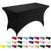 imageUtopia Kitchen Spandex Tablecloth 1 Pack 6FT White 200 GSM Tight Fitted Washable and Wrinkle Resistant Stretch Rectangular Patio Table Cover for Event Wedding ampamp Banquet 72Lx30Wx30H InchBlack