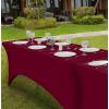 imageUtopia Kitchen Spandex Tablecloth 1 Pack 6FT White 200 GSM Tight Fitted Washable and Wrinkle Resistant Stretch Rectangular Patio Table Cover for Event Wedding ampamp Banquet 72Lx30Wx30H InchBurgundy