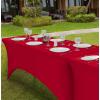 imageUtopia Kitchen Spandex Tablecloth 1 Pack 6FT White 200 GSM Tight Fitted Washable and Wrinkle Resistant Stretch Rectangular Patio Table Cover for Event Wedding ampamp Banquet 72Lx30Wx30H InchRed