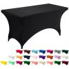 imageUtopia Kitchen Spandex Tablecloth 1 Pack 6FT White 200 GSM Tight Fitted Washable and Wrinkle Resistant Stretch Rectangular Patio Table Cover for Event Wedding ampamp Banquet 72Lx30Wx30H InchBlack