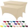 imageUtopia Kitchen Spandex Tablecloth 1 Pack 6FT White 200 GSM Tight Fitted Washable and Wrinkle Resistant Stretch Rectangular Patio Table Cover for Event Wedding ampamp Banquet 72Lx30Wx30H InchChampagne