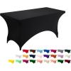 imageUtopia Kitchen Spandex Tablecloth 1 Pack 6FT White 200 GSM Tight Fitted Washable and Wrinkle Resistant Stretch Rectangular Patio Table Cover for Event Wedding ampamp Banquet 72Lx30Wx30H InchBlack