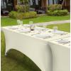 imageUtopia Kitchen Spandex Tablecloth 1 Pack 6FT White 200 GSM Tight Fitted Washable and Wrinkle Resistant Stretch Rectangular Patio Table Cover for Event Wedding ampamp Banquet 72Lx30Wx30H InchIvory