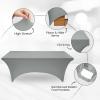 imageUtopia Kitchen Spandex Tablecloth 1 Pack 6FT White 200 GSM Tight Fitted Washable and Wrinkle Resistant Stretch Rectangular Patio Table Cover for Event Wedding ampamp Banquet 72Lx30Wx30H InchGrey