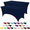 imageUtopia Kitchen Spandex Tablecloth 1 Pack 6FT White 200 GSM Tight Fitted Washable and Wrinkle Resistant Stretch Rectangular Patio Table Cover for Event Wedding ampamp Banquet 72Lx30Wx30H InchNavy Blue