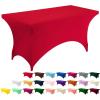 imageUtopia Kitchen Spandex Tablecloth 1 Pack 6FT White 200 GSM Tight Fitted Washable and Wrinkle Resistant Stretch Rectangular Patio Table Cover for Event Wedding ampamp Banquet 72Lx30Wx30H InchRed
