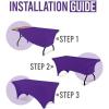 imageUtopia Kitchen Spandex Tablecloth 1 Pack 6FT White 200 GSM Tight Fitted Washable and Wrinkle Resistant Stretch Rectangular Patio Table Cover for Event Wedding ampamp Banquet 72Lx30Wx30H InchPurple