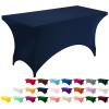 imageUtopia Kitchen Spandex Tablecloth 1 Pack 6FT White 200 GSM Tight Fitted Washable and Wrinkle Resistant Stretch Rectangular Patio Table Cover for Event Wedding ampamp Banquet 72Lx30Wx30H InchNavy Blue