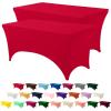 imageUtopia Kitchen Spandex Tablecloth 1 Pack 6FT White 200 GSM Tight Fitted Washable and Wrinkle Resistant Stretch Rectangular Patio Table Cover for Event Wedding ampamp Banquet 72Lx30Wx30H InchRed
