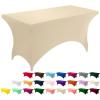 imageUtopia Kitchen Spandex Tablecloth 1 Pack 6FT White 200 GSM Tight Fitted Washable and Wrinkle Resistant Stretch Rectangular Patio Table Cover for Event Wedding ampamp Banquet 72Lx30Wx30H InchChampagne