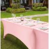 imageUtopia Kitchen Spandex Tablecloth 1 Pack 6FT White 200 GSM Tight Fitted Washable and Wrinkle Resistant Stretch Rectangular Patio Table Cover for Event Wedding ampamp Banquet 72Lx30Wx30H InchPink