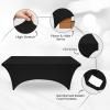 imageUtopia Kitchen Spandex Tablecloth 1 Pack 6FT White 200 GSM Tight Fitted Washable and Wrinkle Resistant Stretch Rectangular Patio Table Cover for Event Wedding ampamp Banquet 72Lx30Wx30H InchBlack