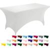imageUtopia Kitchen Spandex Tablecloth 1 Pack 6FT White 200 GSM Tight Fitted Washable and Wrinkle Resistant Stretch Rectangular Patio Table Cover for Event Wedding ampamp Banquet 72Lx30Wx30H InchWhite