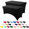 imageUtopia Kitchen Spandex Tablecloth 1 Pack 6FT White 200 GSM Tight Fitted Washable and Wrinkle Resistant Stretch Rectangular Patio Table Cover for Event Wedding ampamp Banquet 72Lx30Wx30H InchBlack