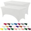 imageUtopia Kitchen Spandex Tablecloth 1 Pack 6FT White 200 GSM Tight Fitted Washable and Wrinkle Resistant Stretch Rectangular Patio Table Cover for Event Wedding ampamp Banquet 72Lx30Wx30H InchWhite