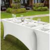 imageUtopia Kitchen Spandex Tablecloth 1 Pack 6FT White 200 GSM Tight Fitted Washable and Wrinkle Resistant Stretch Rectangular Patio Table Cover for Event Wedding ampamp Banquet 72Lx30Wx30H InchWhite