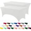 imageUtopia Kitchen Spandex Tablecloth 1 Pack 6FT White 200 GSM Tight Fitted Washable and Wrinkle Resistant Stretch Rectangular Patio Table Cover for Event Wedding ampamp Banquet 72Lx30Wx30H InchWhite
