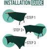 imageUtopia Kitchen Spandex Tablecloth 1 Pack 6FT White 200 GSM Tight Fitted Washable and Wrinkle Resistant Stretch Rectangular Patio Table Cover for Event Wedding ampamp Banquet 72Lx30Wx30H InchHunter Green