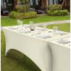 imageUtopia Kitchen Spandex Tablecloth 1 Pack 6FT White 200 GSM Tight Fitted Washable and Wrinkle Resistant Stretch Rectangular Patio Table Cover for Event Wedding ampamp Banquet 72Lx30Wx30H InchIvory