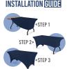 imageUtopia Kitchen Spandex Tablecloth 1 Pack 6FT White 200 GSM Tight Fitted Washable and Wrinkle Resistant Stretch Rectangular Patio Table Cover for Event Wedding ampamp Banquet 72Lx30Wx30H InchNavy Blue