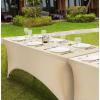 imageUtopia Kitchen Spandex Tablecloth 1 Pack 6FT White 200 GSM Tight Fitted Washable and Wrinkle Resistant Stretch Rectangular Patio Table Cover for Event Wedding ampamp Banquet 72Lx30Wx30H InchChampagne