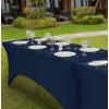 imageUtopia Kitchen Spandex Tablecloth 1 Pack 6FT White 200 GSM Tight Fitted Washable and Wrinkle Resistant Stretch Rectangular Patio Table Cover for Event Wedding ampamp Banquet 72Lx30Wx30H InchNavy Blue