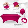 imageUtopia Kitchen Spandex Tablecloth 1 Pack 6FT White 200 GSM Tight Fitted Washable and Wrinkle Resistant Stretch Rectangular Patio Table Cover for Event Wedding ampamp Banquet 72Lx30Wx30H InchFuchsia