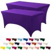 imageUtopia Kitchen Spandex Tablecloth 1 Pack 6FT White 200 GSM Tight Fitted Washable and Wrinkle Resistant Stretch Rectangular Patio Table Cover for Event Wedding ampamp Banquet 72Lx30Wx30H InchPurple