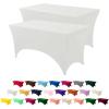 imageUtopia Kitchen Spandex Tablecloth 1 Pack 6FT White 200 GSM Tight Fitted Washable and Wrinkle Resistant Stretch Rectangular Patio Table Cover for Event Wedding ampamp Banquet 72Lx30Wx30H InchWhite