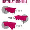 imageUtopia Kitchen Spandex Tablecloth 1 Pack 6FT White 200 GSM Tight Fitted Washable and Wrinkle Resistant Stretch Rectangular Patio Table Cover for Event Wedding ampamp Banquet 72Lx30Wx30H InchFuchsia
