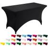 imageUtopia Kitchen Spandex Tablecloth 1 Pack 6FT White 200 GSM Tight Fitted Washable and Wrinkle Resistant Stretch Rectangular Patio Table Cover for Event Wedding ampamp Banquet 72Lx30Wx30H InchBlack
