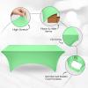 imageUtopia Kitchen Spandex Tablecloth 1 Pack 6FT White 200 GSM Tight Fitted Washable and Wrinkle Resistant Stretch Rectangular Patio Table Cover for Event Wedding ampamp Banquet 72Lx30Wx30H InchBright Green