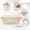 imageUtopia Kitchen Spandex Tablecloth 1 Pack 6FT White 200 GSM Tight Fitted Washable and Wrinkle Resistant Stretch Rectangular Patio Table Cover for Event Wedding ampamp Banquet 72Lx30Wx30H InchChampagne