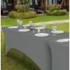 imageUtopia Kitchen Spandex Tablecloth 1 Pack 6FT White 200 GSM Tight Fitted Washable and Wrinkle Resistant Stretch Rectangular Patio Table Cover for Event Wedding ampamp Banquet 72Lx30Wx30H InchGrey